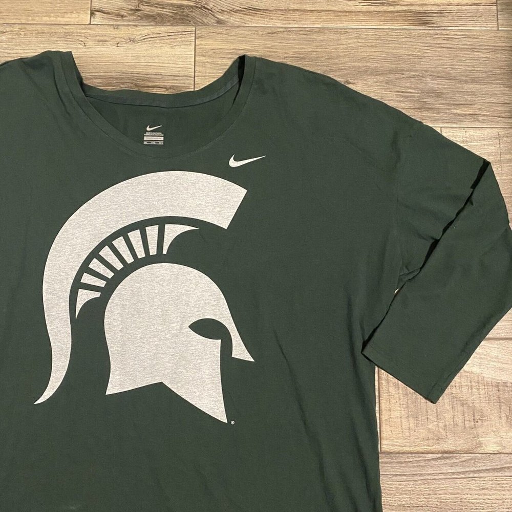 Nike Dark Green Long Sleeve Tee with Silver Logo - Picture 3 of 9